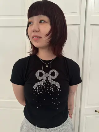 ミディアム ブリーチカラー🎀 韓国風/寺門美優のヘアスタイル