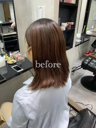 セミロング カラー 新宿/韓国レイヤー 髪質改善カラー/角所のヘアスタイル