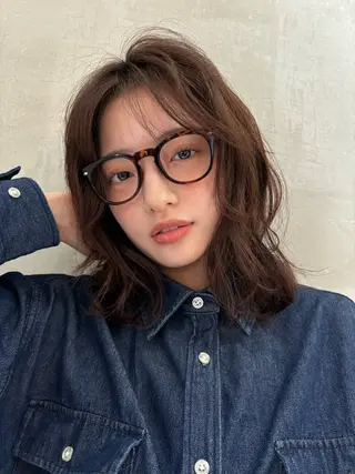 ミディアム パーマ 💖ボブ/髪質改善 顔周りレイヤー/ユイのヘアスタイル