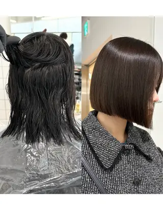 ショート iroha半個室 大阪/ボブ/縮毛矯正のヘアスタイル