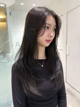 ロング 🎀優姫 🎀  韓国レイヤーのヘアスタイル