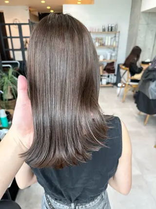 ミディアム ✨透明感カラー/縮毛 恵比寿HAYATO✨のヘアスタイル