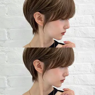 ショート ショートヘア くすみカラー、大場猛のヘアスタイル