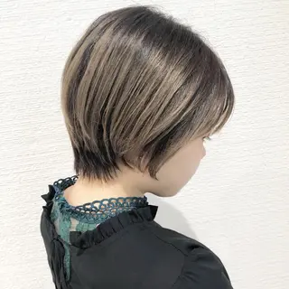 ショート カラー ショート/ボブ/ 白髪ぼかし/しんやのヘアスタイル