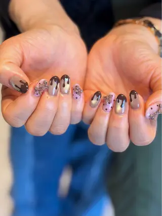 ネイル nailsalon moe.所属・yume 大人ガーリーネイルのネイルデザイン