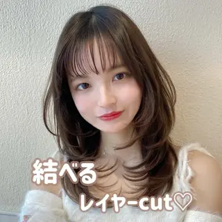 セミロング カラー RIHO/愛されモテ /透明感カラーのヘアスタイル