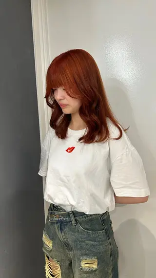 ミディアム えり 堀江/ボブ /艶髪/レイヤーのヘアスタイル