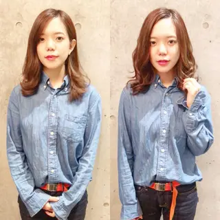 セミロング カラー ヘアアレンジ メンズ キッズ ネイル マツエク・マツパ ACHFILO モデル募集のヘアスタイル