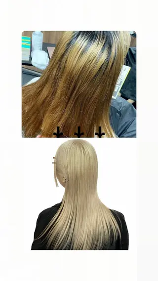 セミロング カラー デザインカラー⭐︎★ 🐆hyo🐆のヘアスタイル