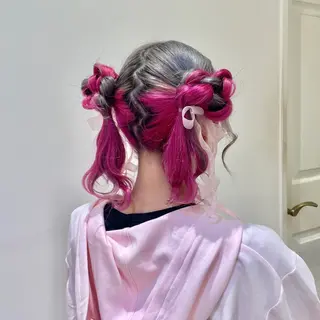 ヘアアレンジ ハイトーンカラー/ 長さだし🐇きょうかのヘアスタイル