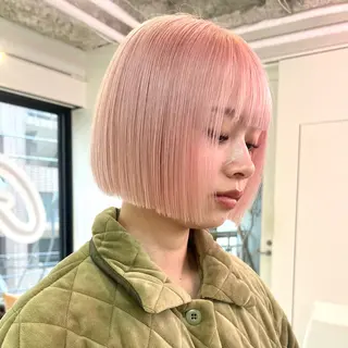 ショート カラー パーマ ヘアアレンジ メンズ 🧨ブリーチー×ボブ レイヤー💎じゅえるのヘアスタイル