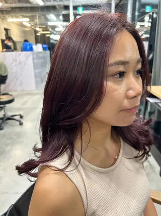 ミディアム 女性らしいモテヘア 韓国ヘアhikariのヘアスタイル