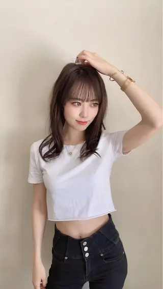 セミロング カラー 佐々木 政徳のヘアスタイル