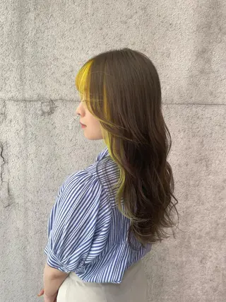 ロング カラー パーマ クロスパーマ/うる艶 カラー/Kurumiのヘアスタイル