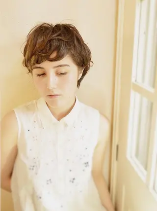 ショート カラー パーマ 小顔ショート✁ ⁂Yukari⁂のヘアスタイル