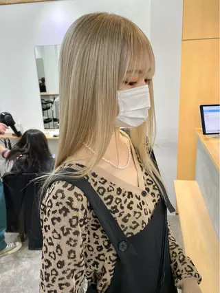 ミディアム カラー 森貴裕/ベージュ/ パーマ/オリーブのヘアスタイル