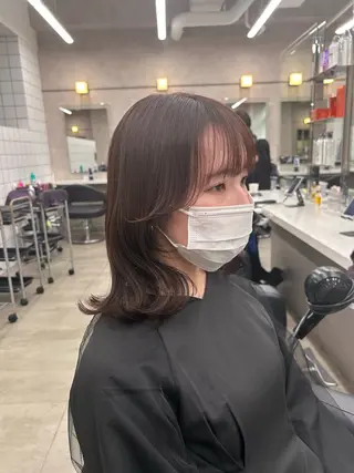 ミディアム カラー パーマ ヘアアレンジ メンズ キッズ ブリーチなしカラー/ ブラウン/レイヤーのヘアスタイル