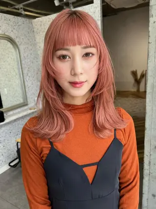 セミロング カラー ヘアアレンジ lani ブリーチ /ダブルカラーのヘアスタイル