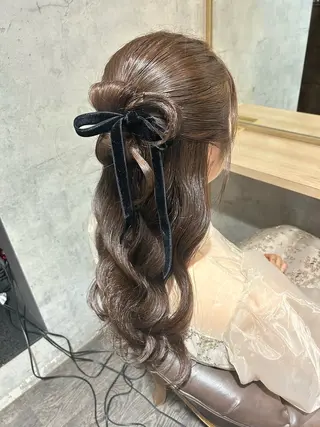セミロング ヘアアレンジ パーソナルカラー 診断🍀マリンのヘアスタイル