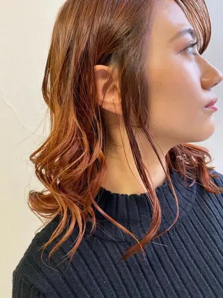 ミディアム カラー hair &eye LAWE.店長のヘアスタイル