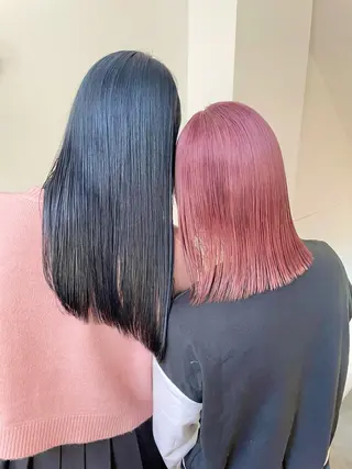 カラー 🎀ボブ+ハイトーン シュカ👶🏻のヘアスタイル