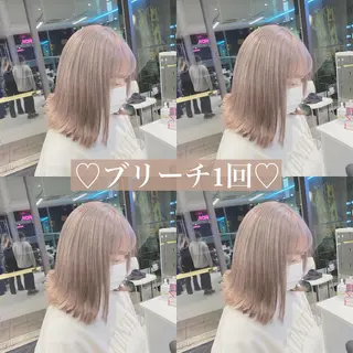 ミディアム カラー 韓国ヘア特化💍 tiam💍ブリーチのヘアスタイル