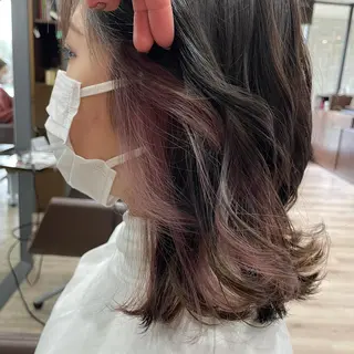 ミディアム カラー たなか りなのヘアスタイル