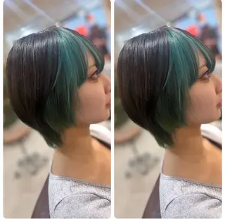 ショート 飯星慧斗 /ブリーチ、縮毛矯正のヘアスタイル