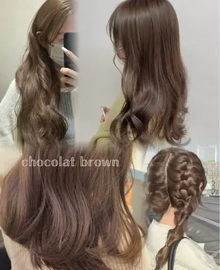 セミロング カラー 🥞ベージュ系カラー 【すずきりほ】🥞のヘアスタイル