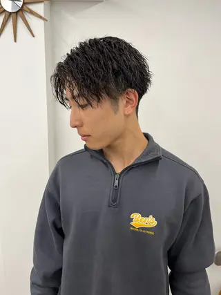 ショート カラー パーマ ヘアアレンジ メンズ 💎髪質改善特化💎 RUITOのヘアスタイル