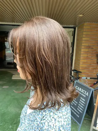 ミディアム カラー ヘアアレンジ 田中 あやなのヘアスタイル