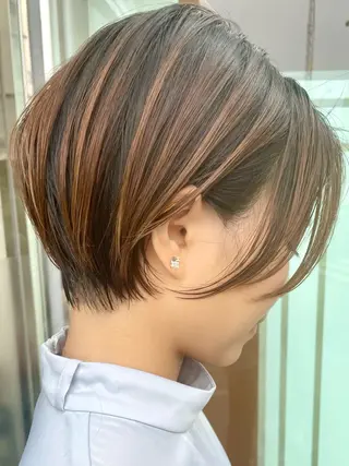 ショート ショート/ボブ/ 白髪ぼかし/しんやのヘアスタイル