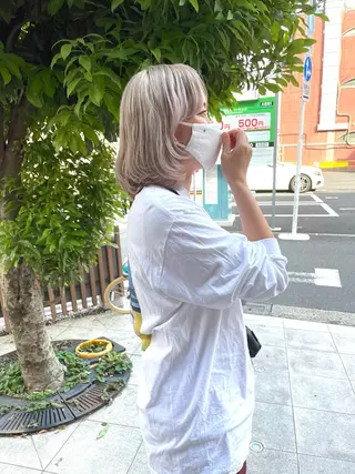 セミロング カラー 吉田一輝 外国人パーマのヘアスタイル