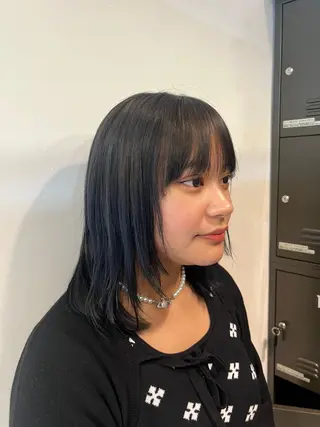 ミディアム rioカット縮毛 矯正♡韓国レイヤーのヘアスタイル