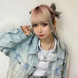 カラー ヘアアレンジ ★デザインカラー ハイトーン ももか★のヘアスタイル