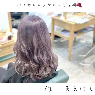 セミロング カラー 前田 健太のヘアスタイル