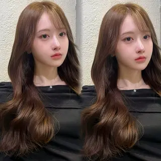 ロング カラー Euphoria新宿店所属・新宿/透明感カラー/ 縮毛矯正/SHOKIのヘアスタイル