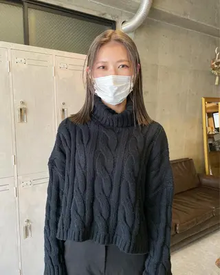 ミディアム カラー パーマ/レイヤー 岩山丈一郎のヘアスタイル