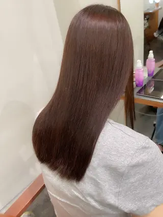 セミロング 蜂須賀🐝縮毛矯正 ストレートパーマのヘアスタイル