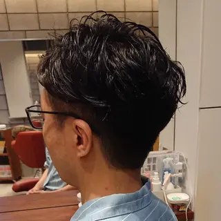 メンズ パーマ ショート 真光 龍治のヘアスタイル