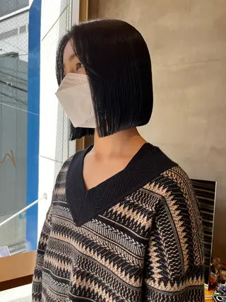 ミディアム ボブ&透明感カラー ♡TOMOEのヘアスタイル