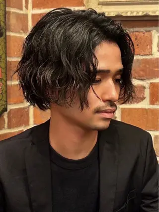 セミロング カラー パーマ メンズ 松永 望愛のヘアスタイル