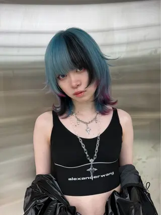 ミディアム カラー りょうへい/ 全頭ブリーチ/渋谷のヘアスタイル