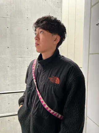 パーマ メンズ yumeka🩶ボブ 暖色/透け感カラーのヘアスタイル