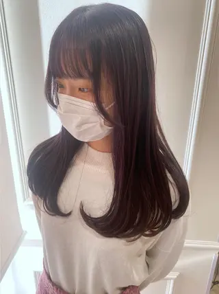 ロング カラー ベージュ/インナー カラー🤍Rieのヘアスタイル