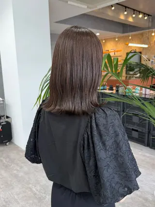 ミディアム カラー era所属・azumi/ボブ/暖 色/オリーブ/縮毛のヘアスタイル