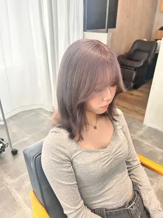 ミディアム カラー 韓国×髪質改善カラー 💎hinaのヘアスタイル