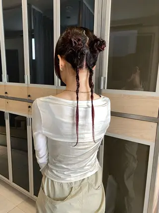 ロング カラー ヘアアレンジ 艶髪/ダークトーン 🩶丸山日向のヘアスタイル