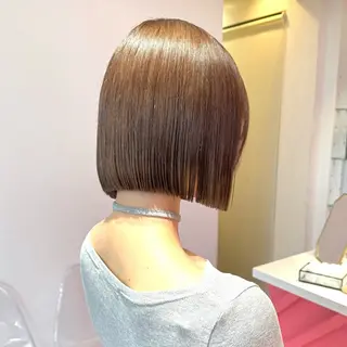 ショート カラー 莉乃/縮毛矯正/髪質 改善/艶カラーのヘアスタイル