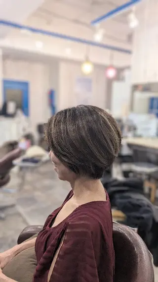 ショート カラー メンズパーマ/顔周り レイヤー店長えのもとのヘアスタイル